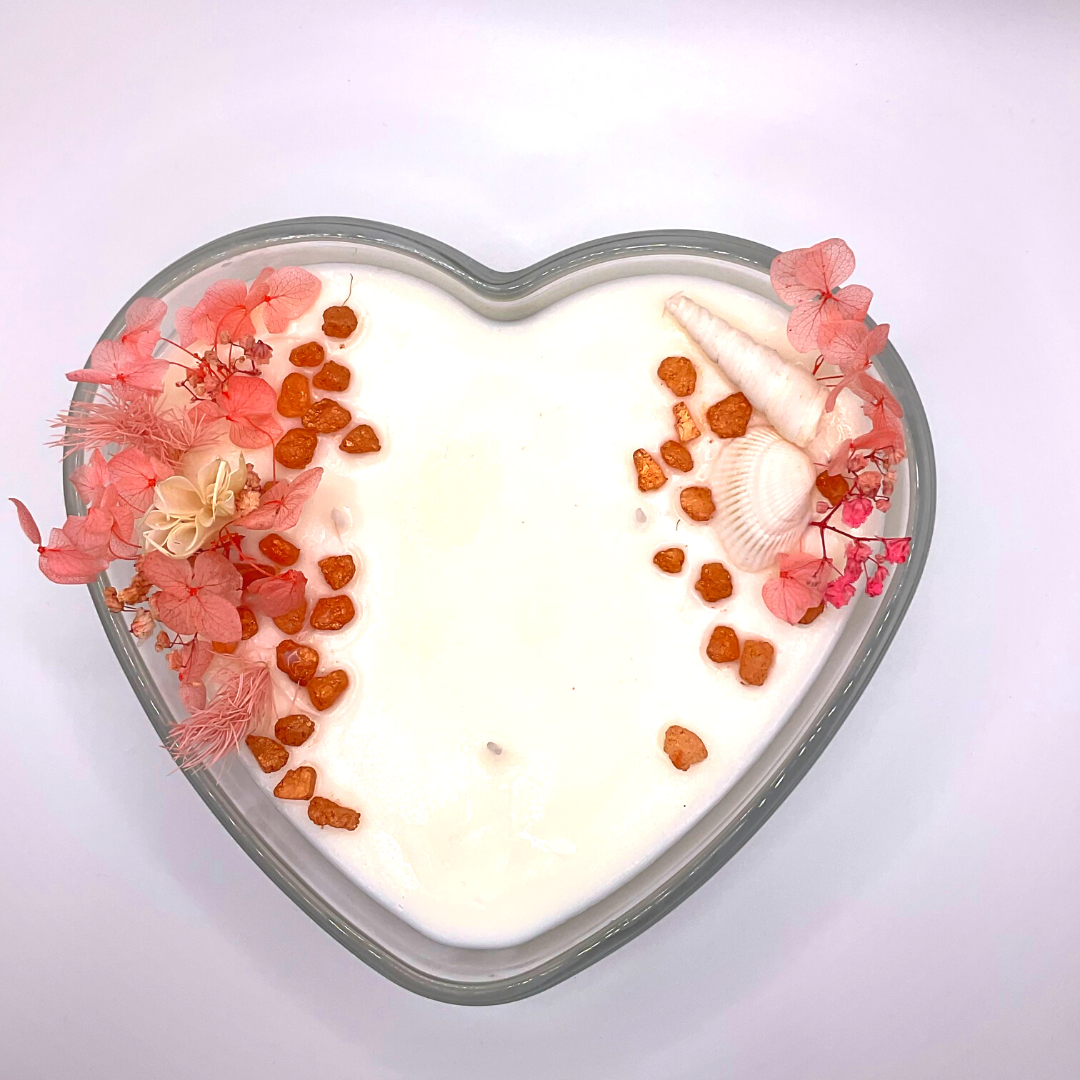 Loving Lavender Botanical Heart Shaped Candle