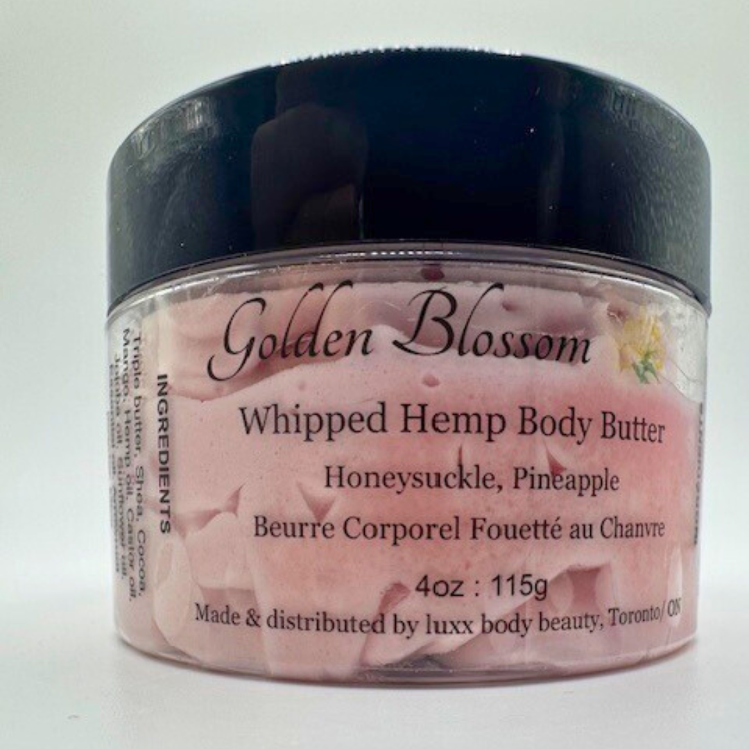 A clear container with a black-led containing pink color body butter