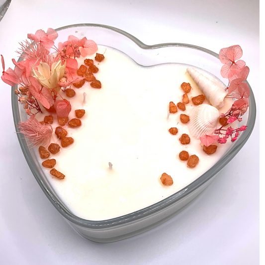 Loving Lavender Botanical Heart Shaped Candle